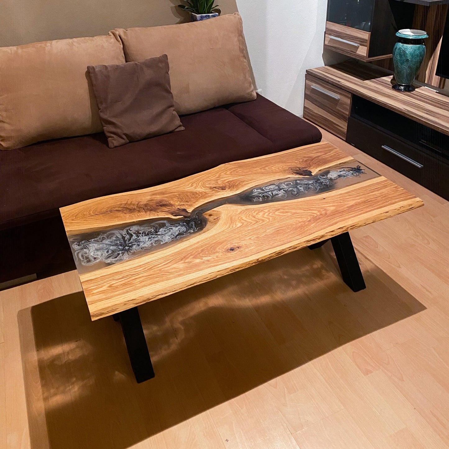 personalisierbar | Epoxidharztisch selbstgestalten | Rivertable aus massivholz | Couchtisch | einzelstück | handgemacht