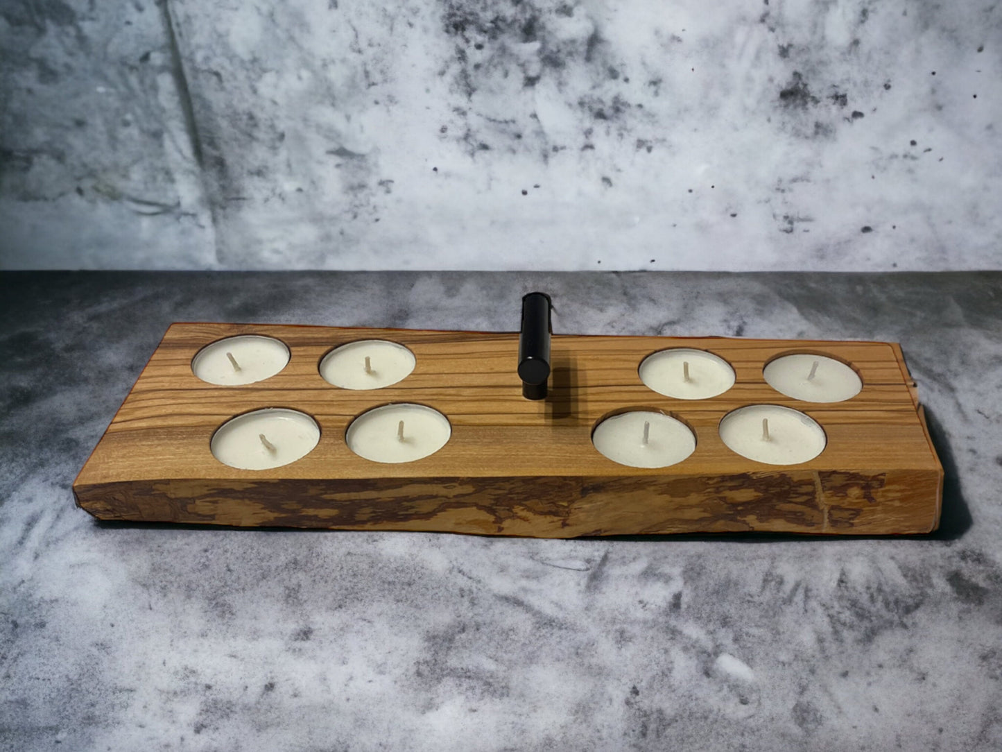 Kerzenhalter Holz Teelichthalter Olive | Kerzenständer Laterne Windlicht | Teelichter Geschenk Frau | Teelicht Deko | Kerzen Geschenkeset