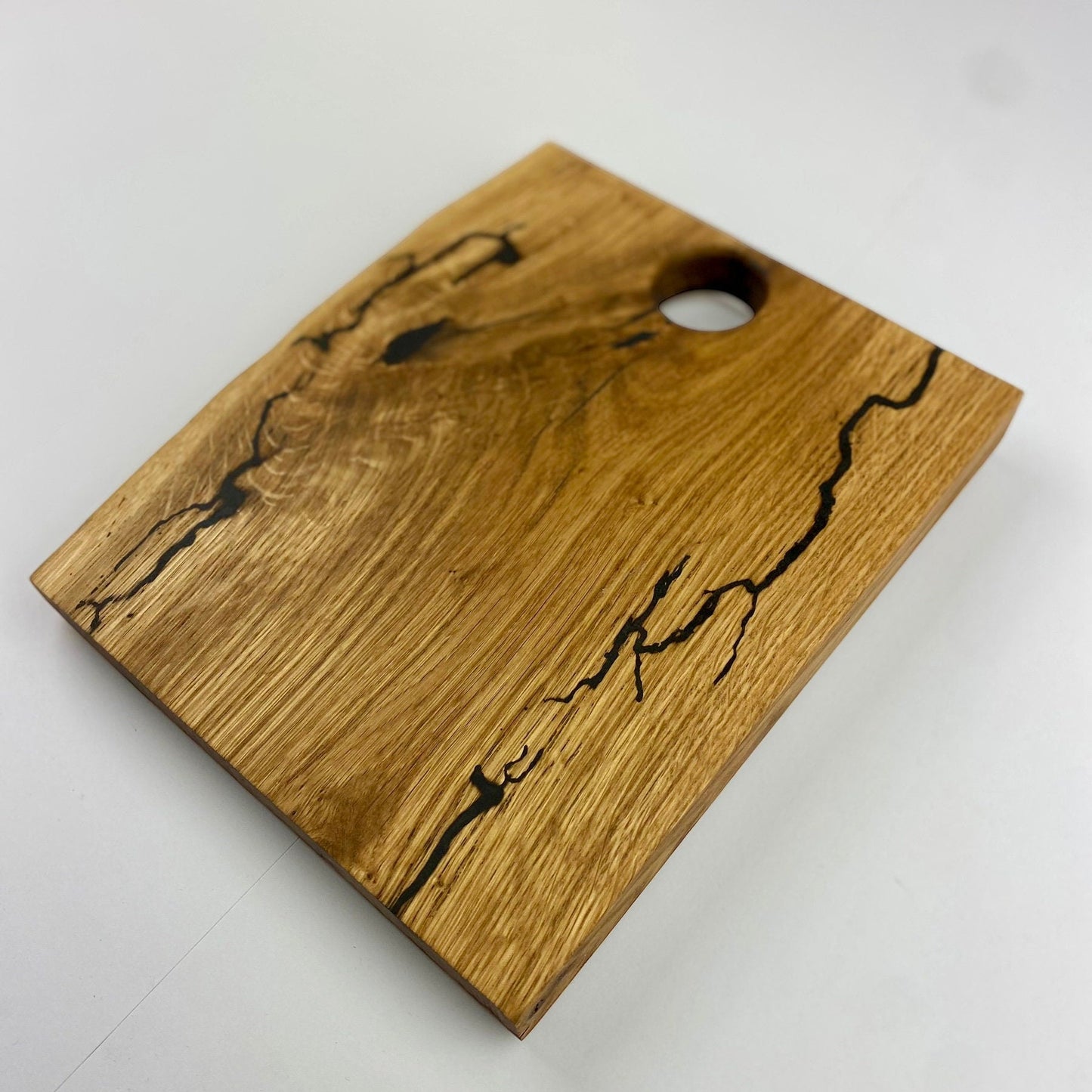 Schneidebrett 2er Set Jausenbrett Massivholz Käseplatte Eichenholz Lichtenberg Figuren Epoxidharz | Schneidebrett fraktal burn Epoxy wood