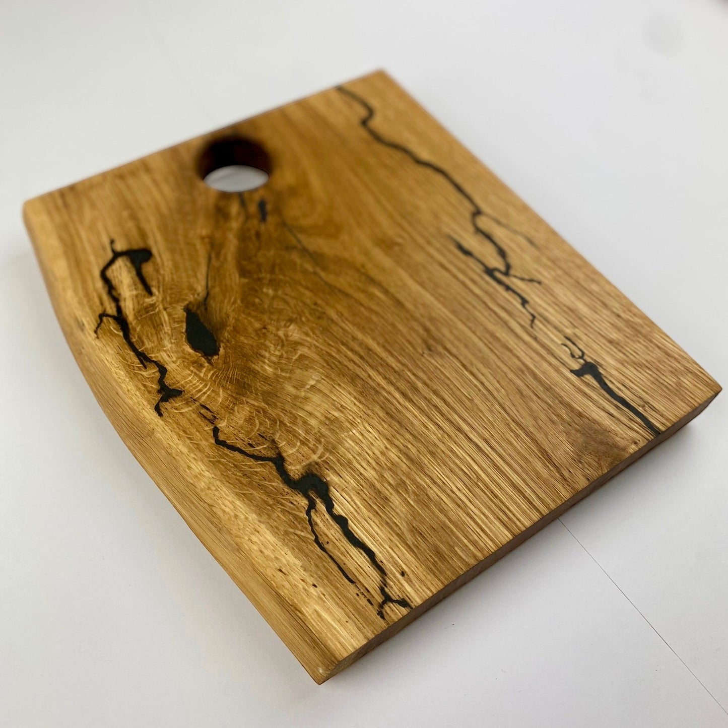 Schneidebrett 2er Set Jausenbrett Massivholz Käseplatte Eichenholz Lichtenberg Figuren Epoxidharz | Schneidebrett fraktal burn Epoxy wood