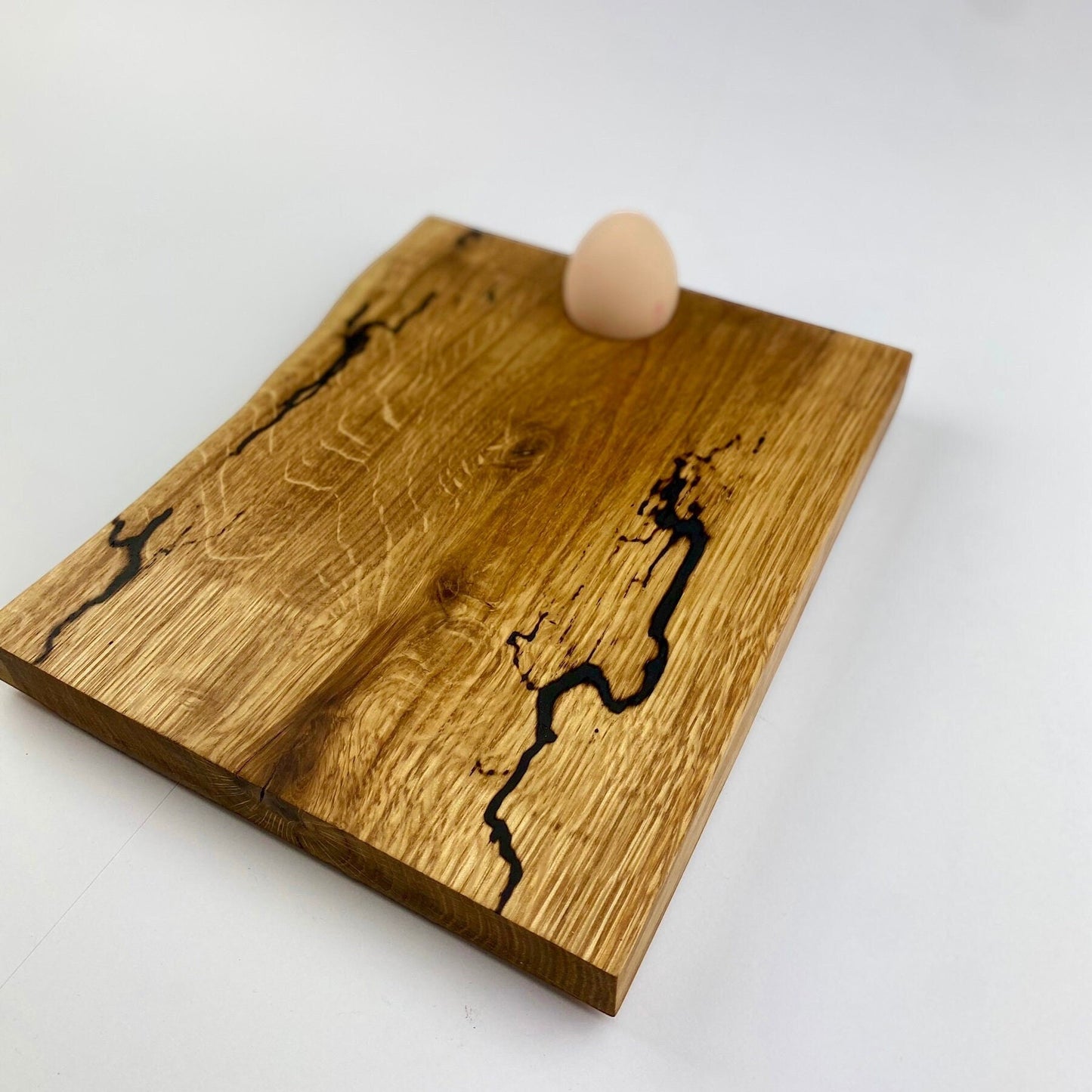 Schneidebrett 2er Set Jausenbrett Massivholz Käseplatte Eichenholz Lichtenberg Figuren Epoxidharz | Schneidebrett fraktal burn Epoxy wood