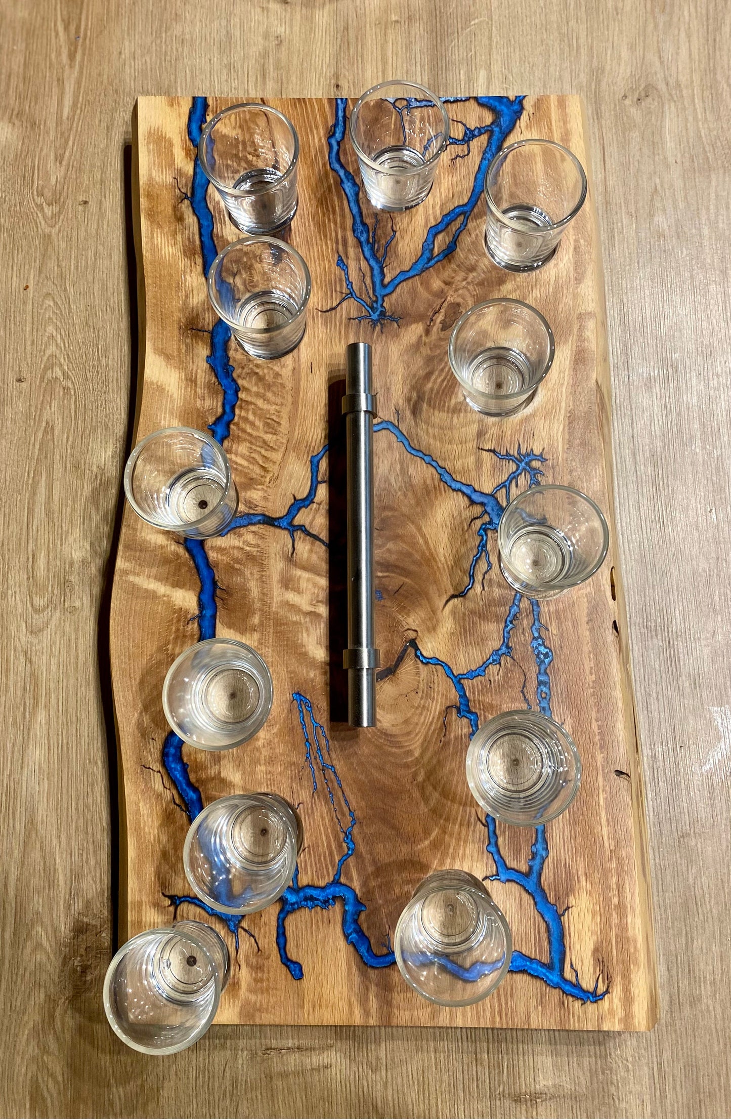 Schnapsglasbrett Shotgläser Lichtenbergfiguren | Epoxidharz Shotglass Bar Gläser | Männergeschenk Trinkspiel | Schnapsglas epoxy wood