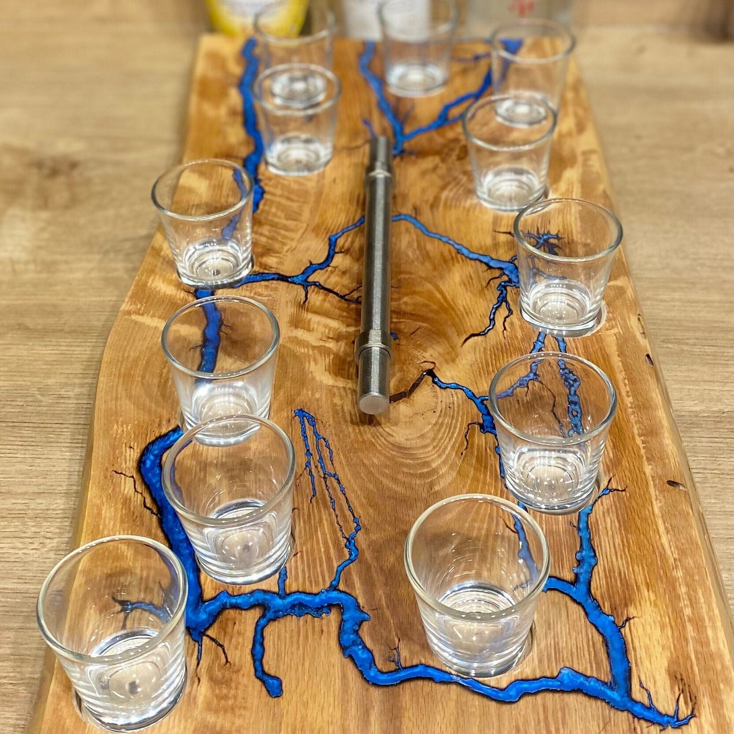Schnapsglasbrett Shotgläser Lichtenbergfiguren | Epoxidharz Shotglass Bar Gläser | Männergeschenk Trinkspiel | Schnapsglas epoxy wood