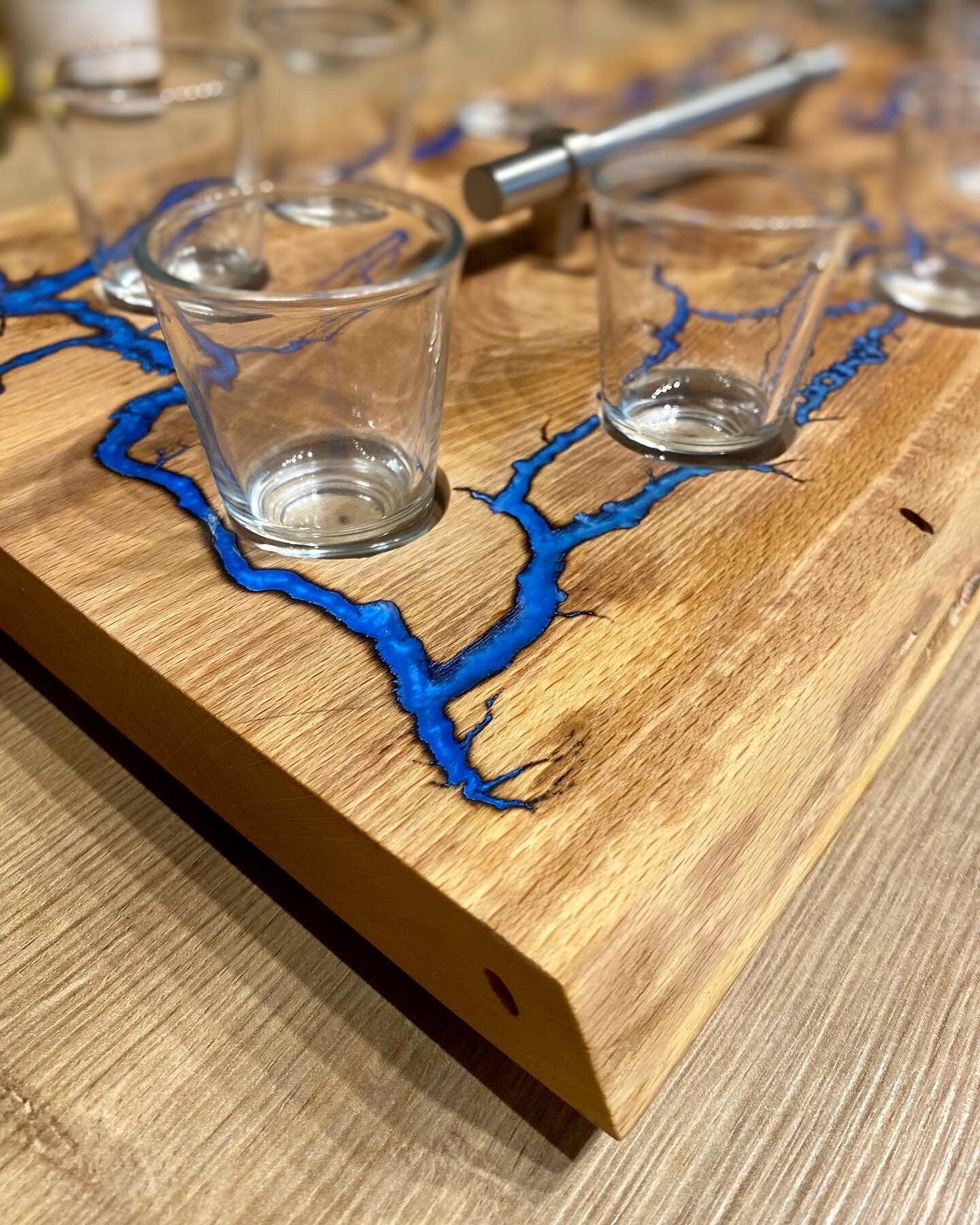 Schnapsglasbrett Shotgläser Lichtenbergfiguren | Epoxidharz Shotglass Bar Gläser | Männergeschenk Trinkspiel | Schnapsglas epoxy wood