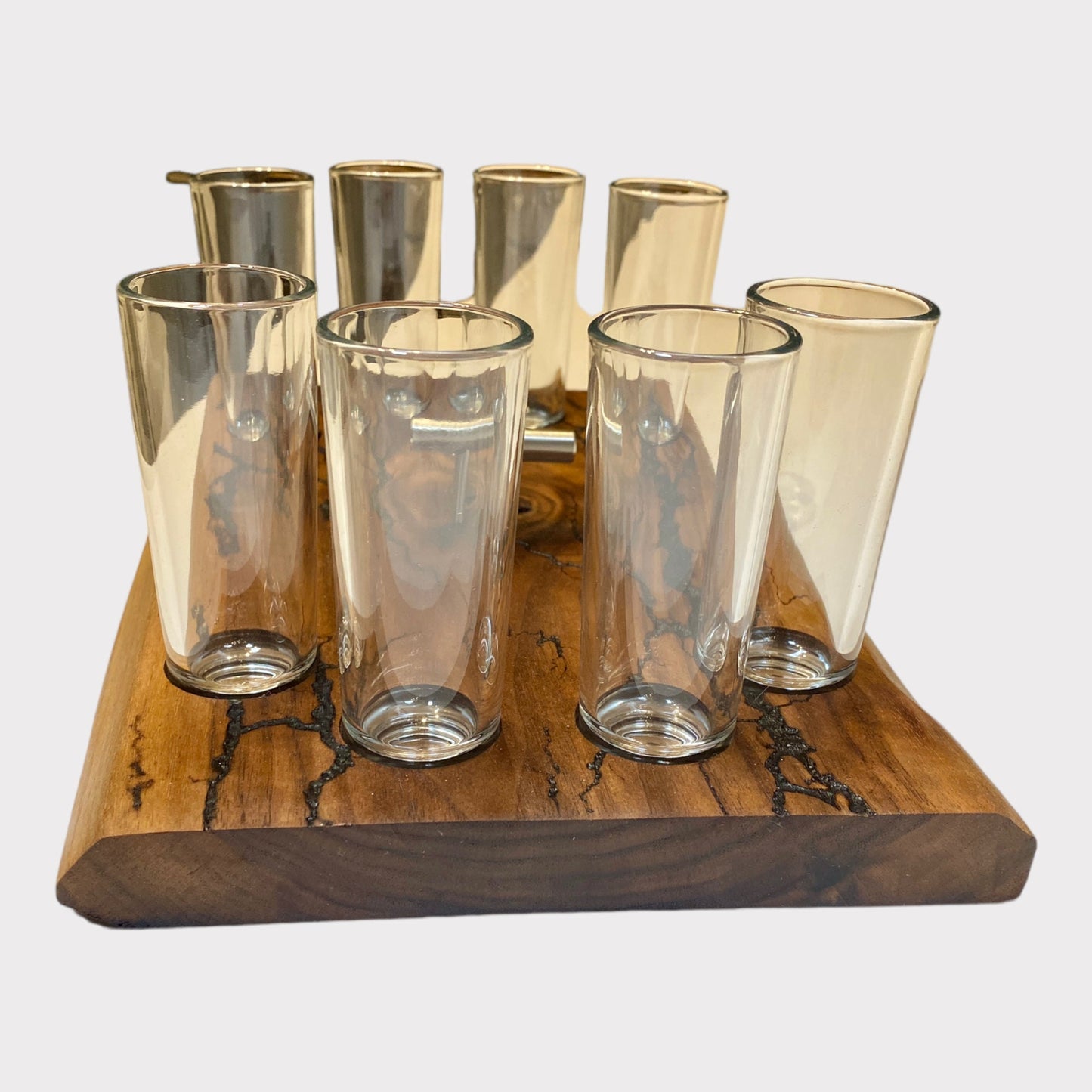 Schnapsbrett Shotgläser Lichtenbergfiguren Nuss Shotglass Bar Gläser | Männergeschenk Schnapsregal Nussbaum Schnapsglasbrett Schnapsbar