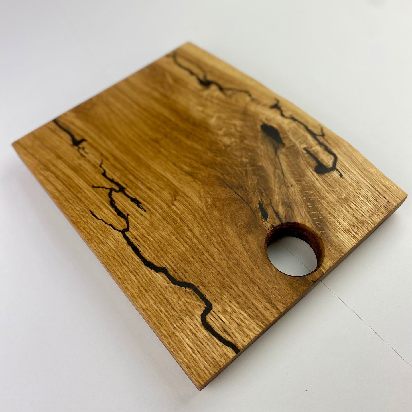 Schneidebrett 2er Set Jausenbrett Massivholz Käseplatte Eichenholz Lichtenberg Figuren Epoxidharz | Schneidebrett fraktal burn Epoxy wood