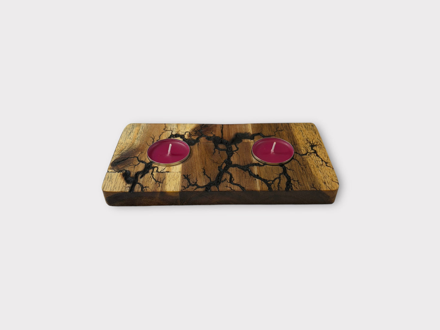 Kerzenhalter Teelichthalter Holz Lichtenbergfiguren Kerzenständer Akazienholz Windlicht Teelichter Geschenk Teelicht Deko Kerzen Geschenke