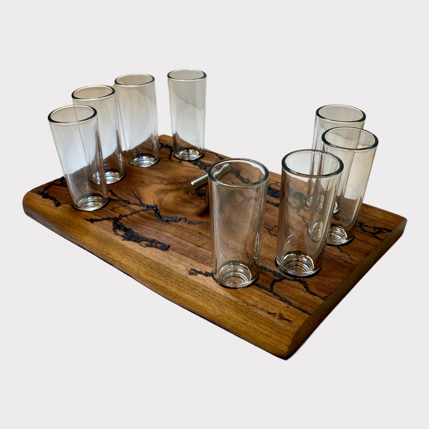 Schnapsbrett Shotgläser Lichtenbergfiguren Nuss Shotglass Bar Gläser | Männergeschenk Schnapsregal Nussbaum Schnapsglasbrett Schnapsbar