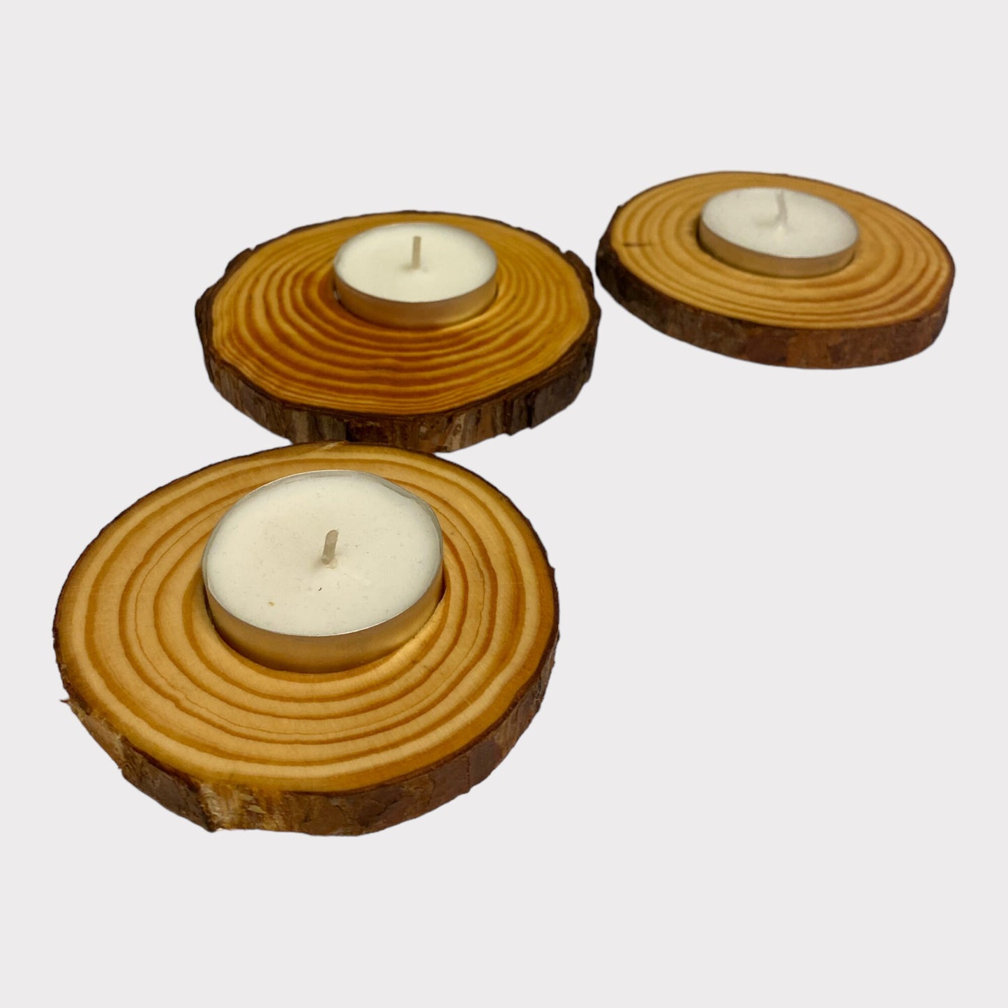 Kerzenhalter 3 Set Baumscheibe Teelichthalter Kerzenständer Kiefer Windlicht Teelichter Holzscheiben Teelicht Holzdeko Kerzen Geschenke