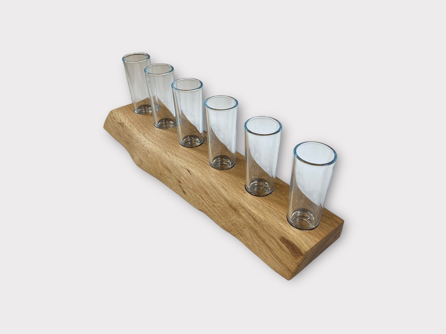 Meter Schnaps Schnapsbrett Shotgläser Eichenholz Baumkante Shotglass Bar Männergeschenk Schnapsregal Eiche Schnapsbar Holz Bar Geschenk