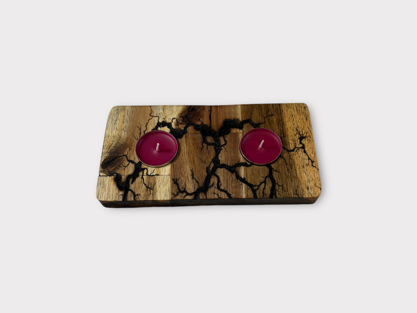 Kerzenhalter Teelichthalter Holz Lichtenbergfiguren Kerzenständer Akazienholz Windlicht Teelichter Geschenk Teelicht Deko Kerzen Geschenke