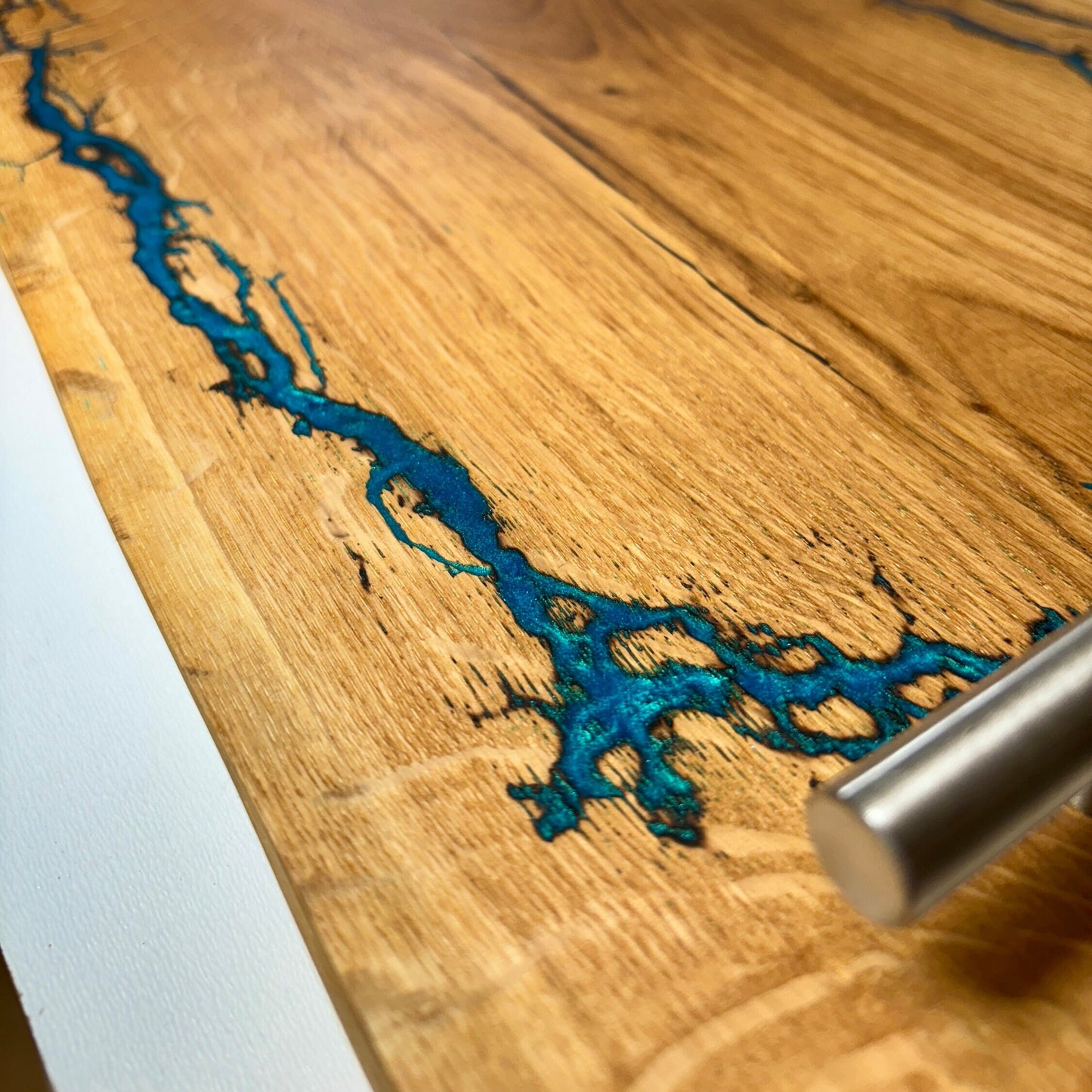 Servierbrett Tablett Servierplatte Lichtenberg Figur | Servierteller Holz Epoxidharz Serviertablett Wood | Geschenk epoxy wood Deko tablett