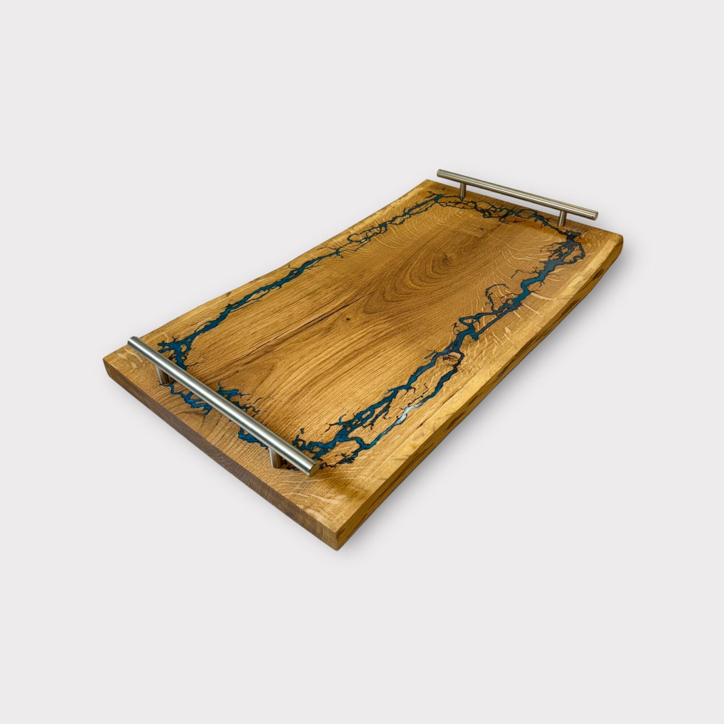 Servierbrett Tablett Servierplatte Lichtenberg Figur | Servierteller Holz Epoxidharz Serviertablett Wood | Geschenk epoxy wood Deko tablett