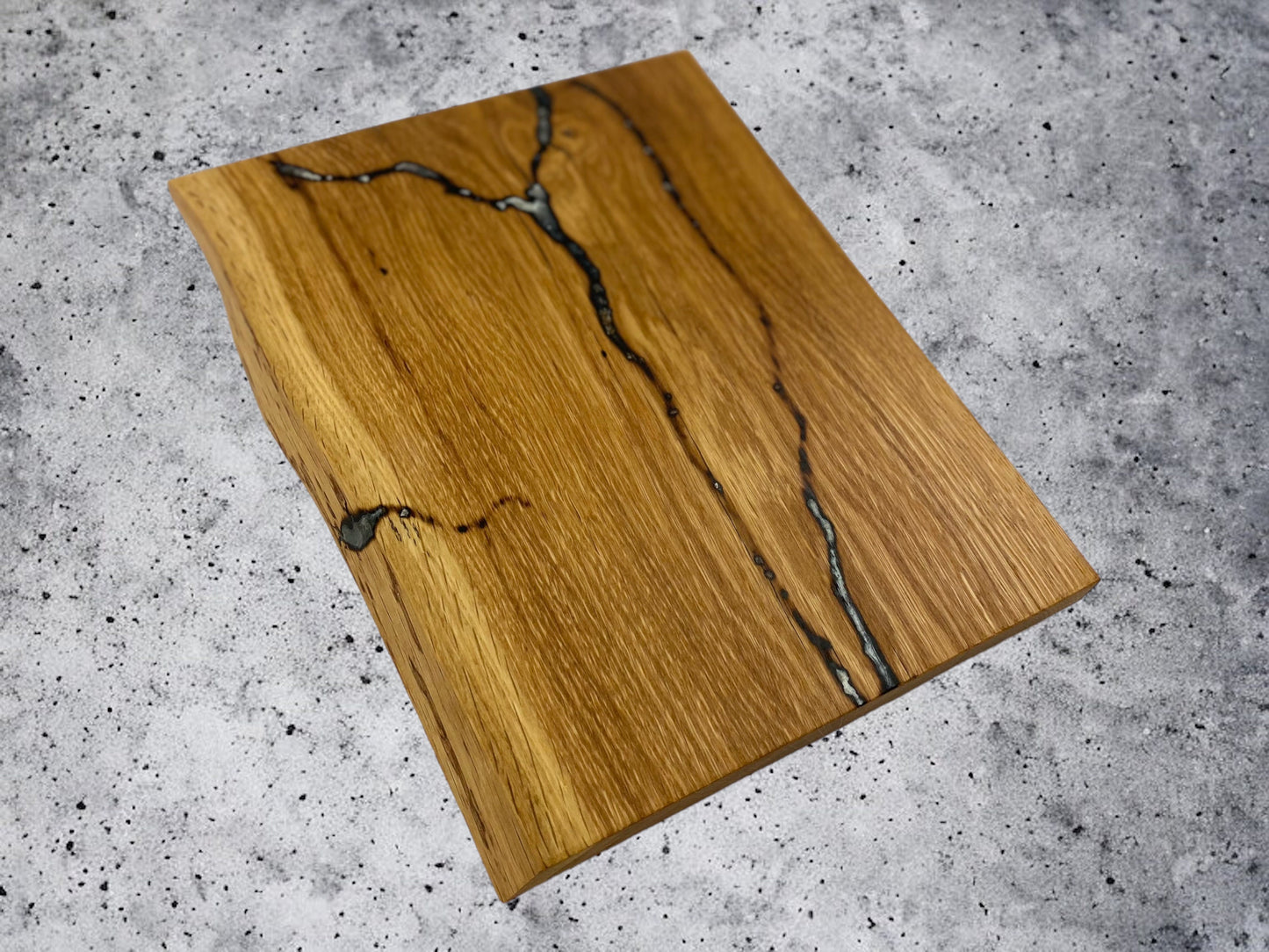 Servierbrett Jausenbrett Massivholz | Käseplatte Eichenholz Lichtenberg Figuren Epoxidharz | Schneidebrett fraktal burn Epoxy wood