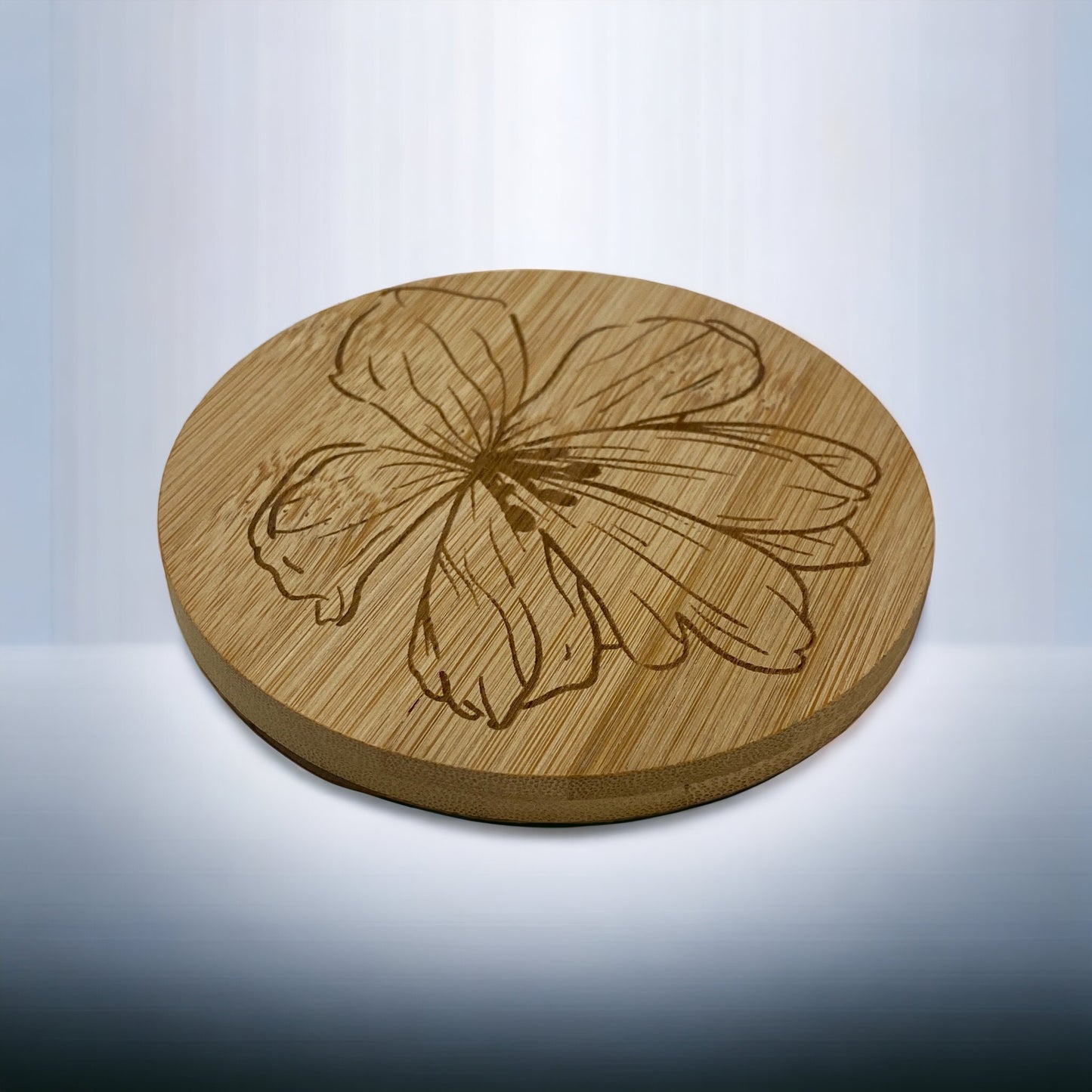 Glas Untersetzer Hibiskusblüte Bambus Holz Bierdeckel Weinglas Holzuntersetzer Lasergravur Blumen Geschenke Set Getränke Barzubehör Cocktail