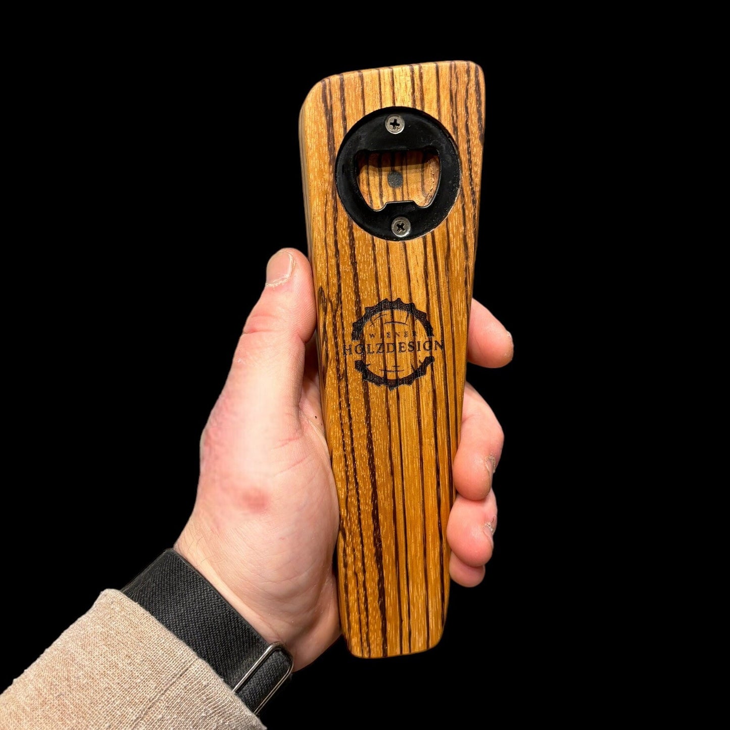 Magnetischer Flaschenöffner Holz Zebra Geschenk Edel | Bottleopener Bieröffner Vatertag Männergeschenk Mitbringsel Weihnachten Hebamme